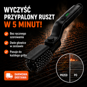 GrillBrush Pro 360° -  Elektryczna szczotka do czyszczenia grilla